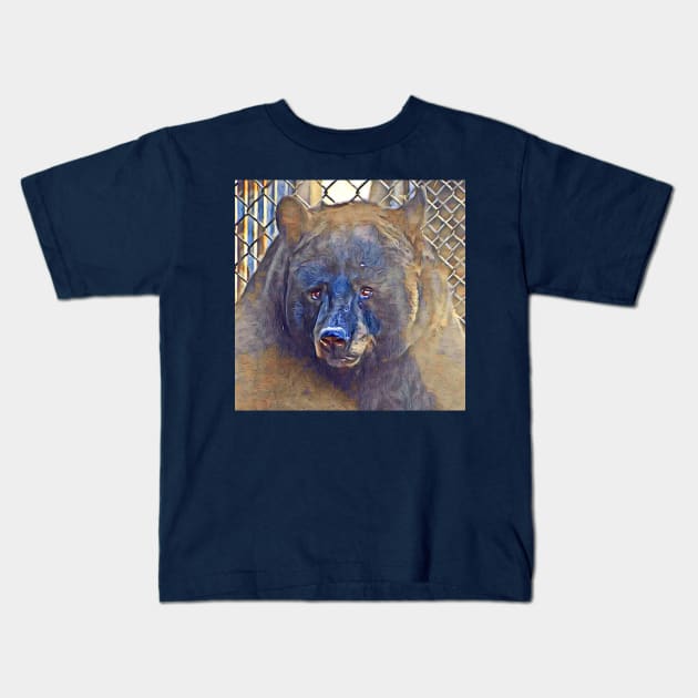 Black Bear Kids T-Shirt by Sharonzoolady